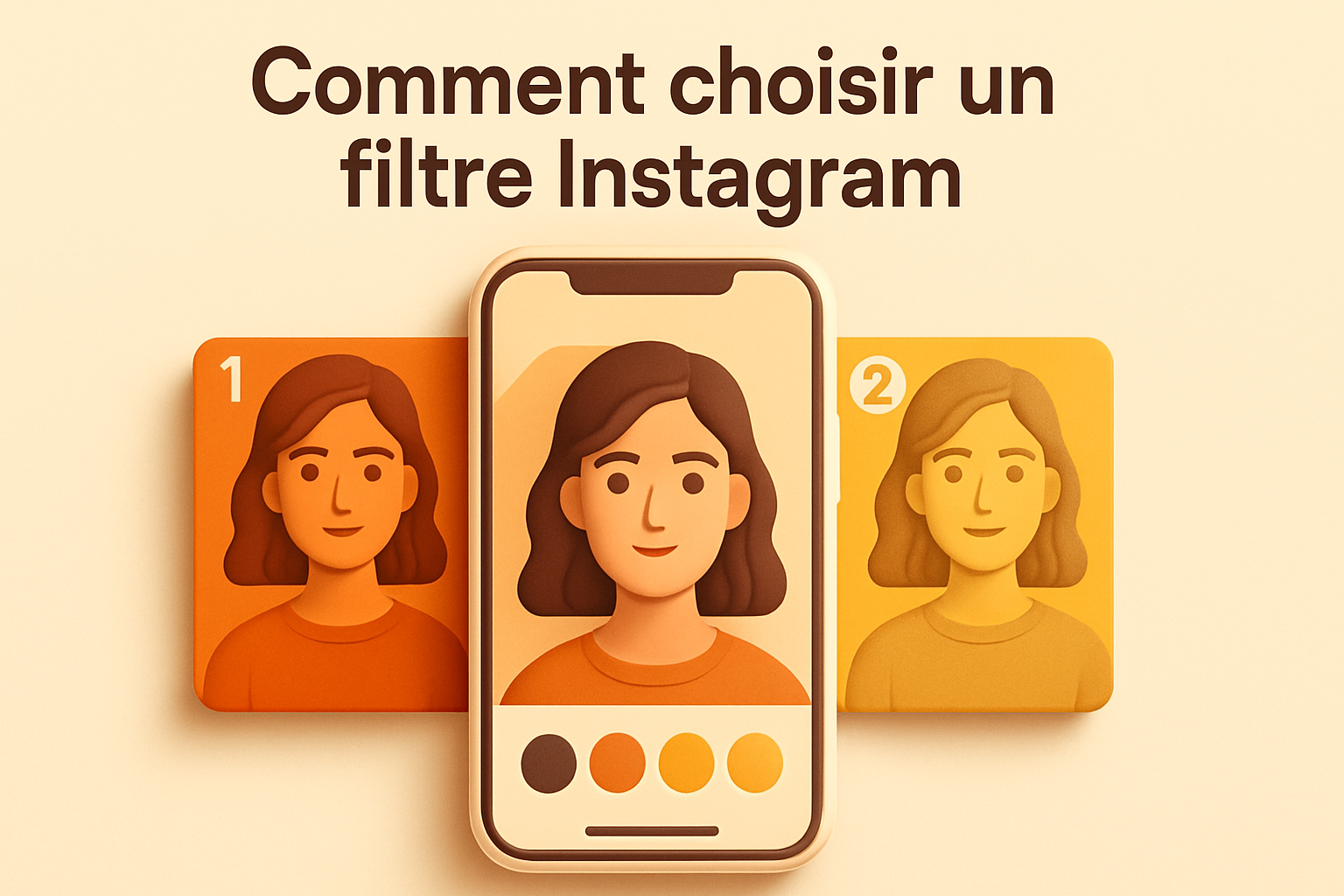 Différents filtres Instagram appliqués sur une photo pour aider à choisir le meilleur.