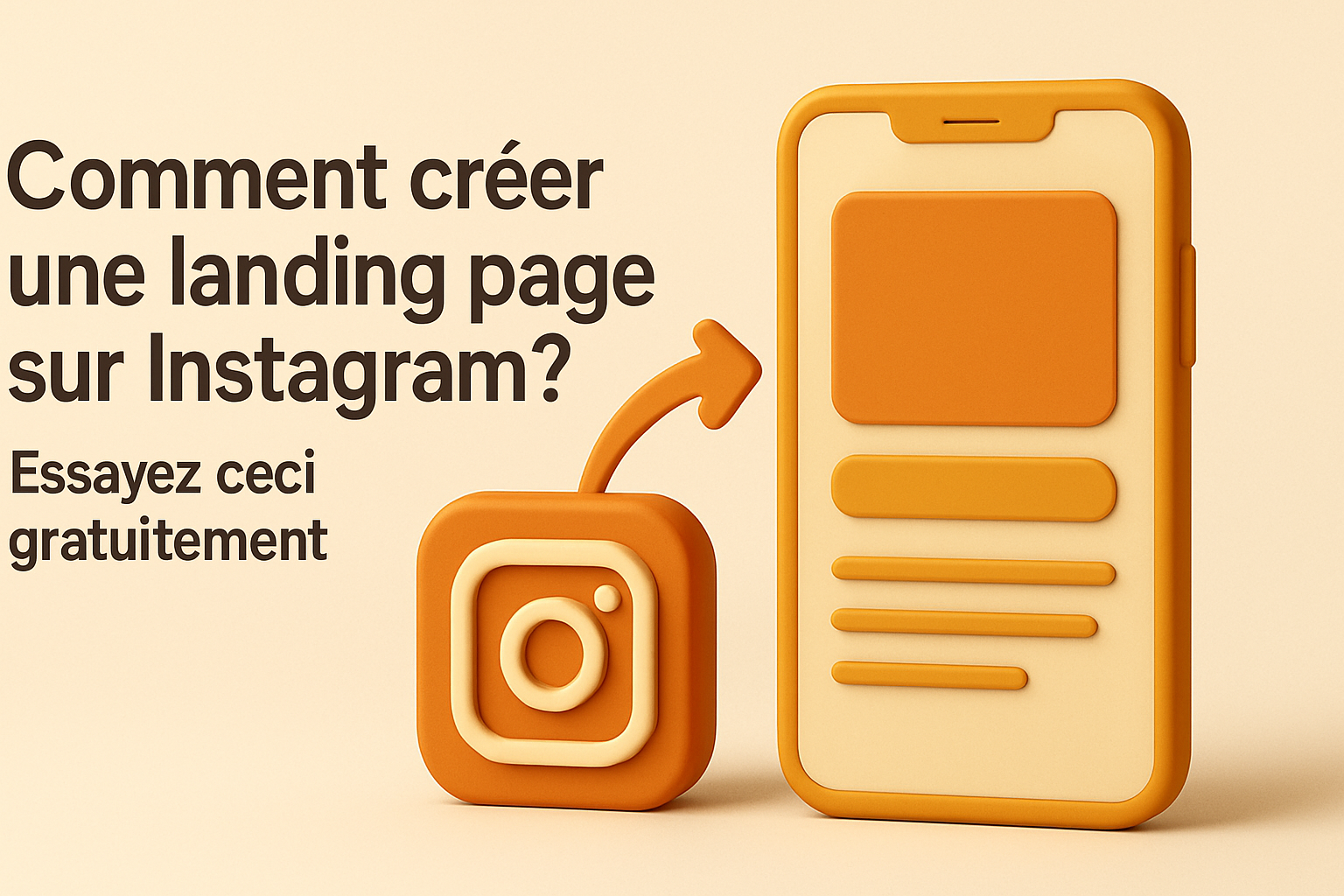 Guide visuel sur la création d'une landing page sur Instagram gratuitement.