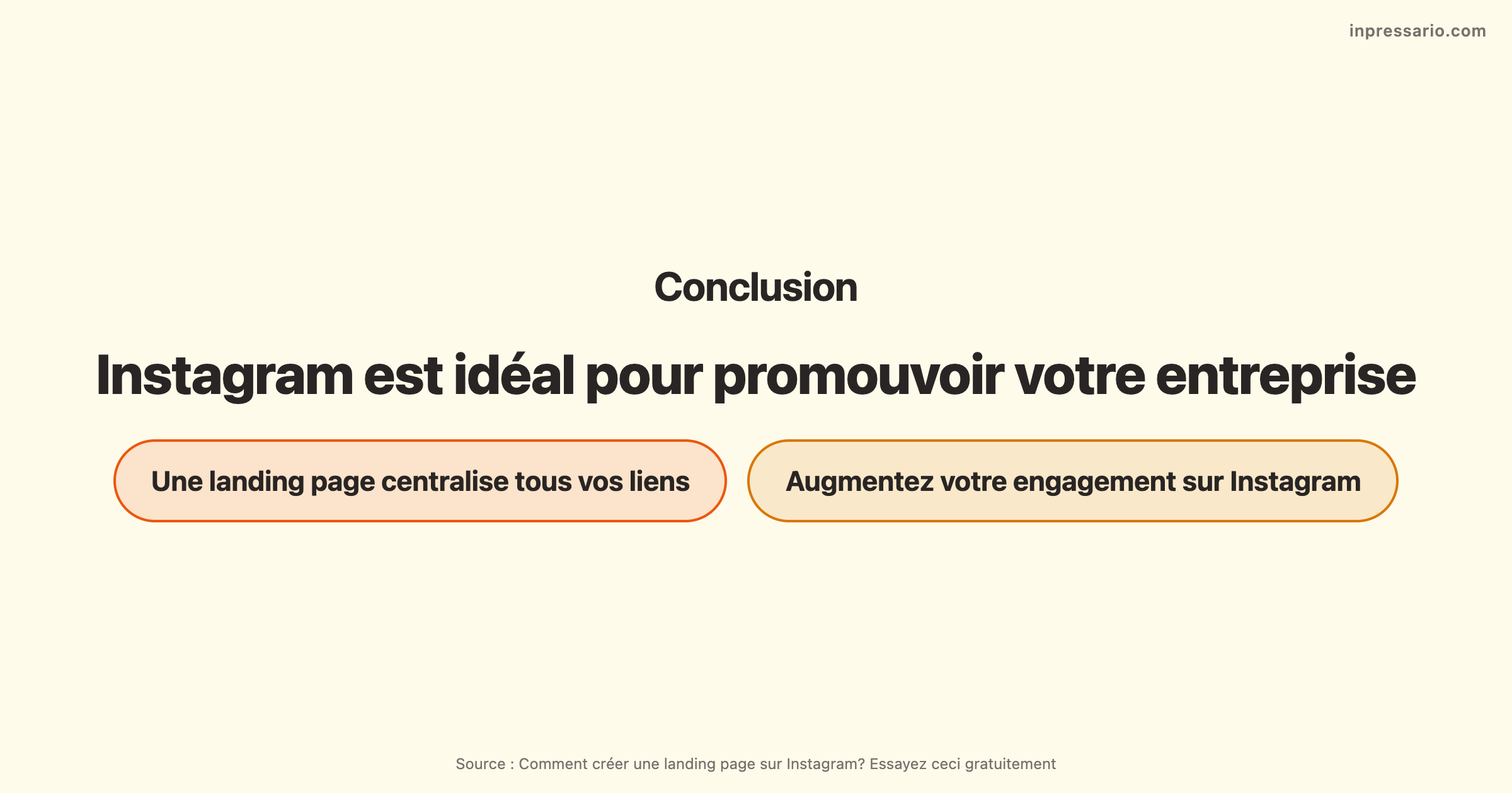 Conclusion sur comment créer une landing page sur Instagram efficacement.