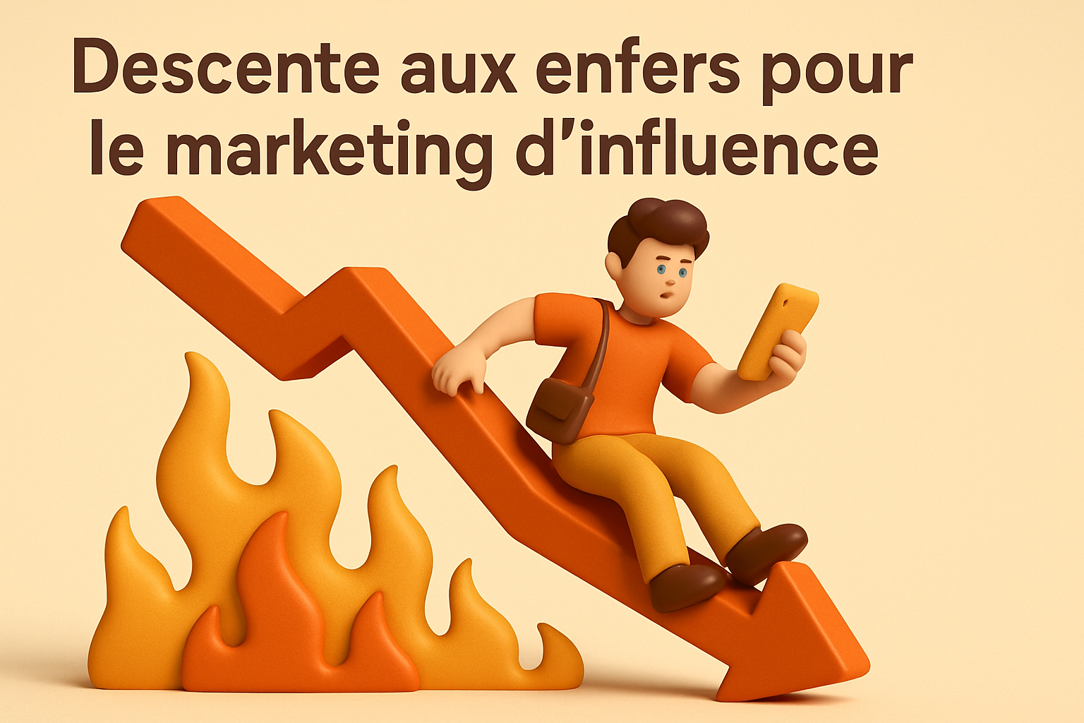 Graphique illustrant la chute de popularité des influenceurs dans le marketing d'influence.