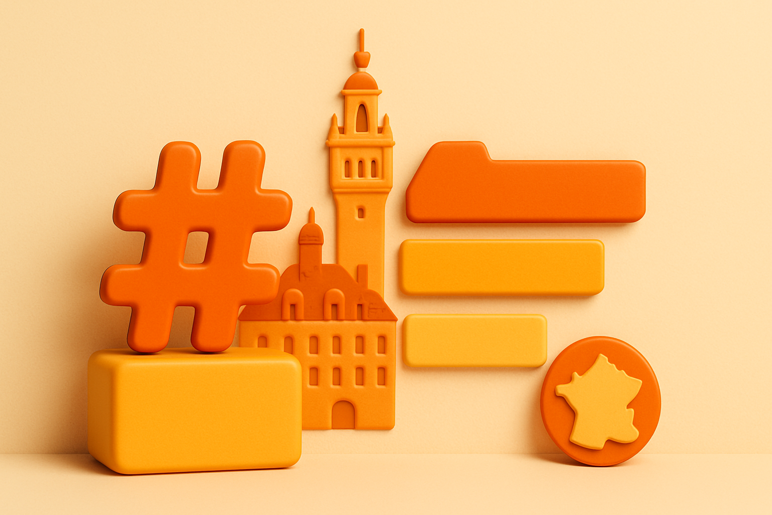Infographie présentant les hashtags populaires liés à Lille.