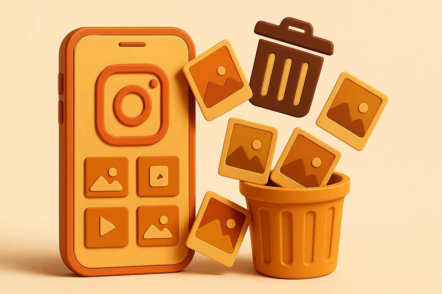 Guide visuel sur la suppression de plusieurs photos et publications Instagram simultanément.
