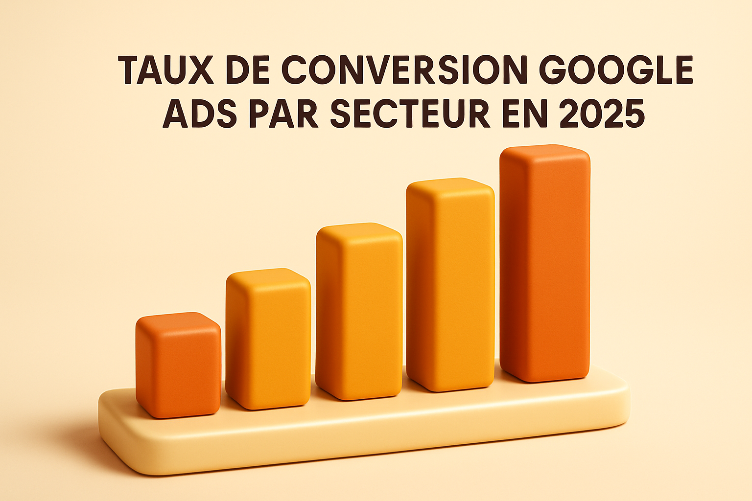 Graphique des taux de conversion Google Ads par secteur en 2025, essentiel pour améliorer les performances.